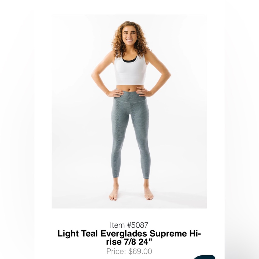 ZYIA Light Teal Everglades Supreme Hi-rise leggings. NWOT.
